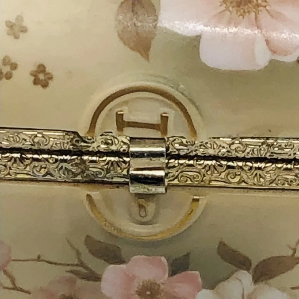 Vintage Victorian Garden Hummerlwerk DOGWOOD Jewelry Trinket Box, Porcelain